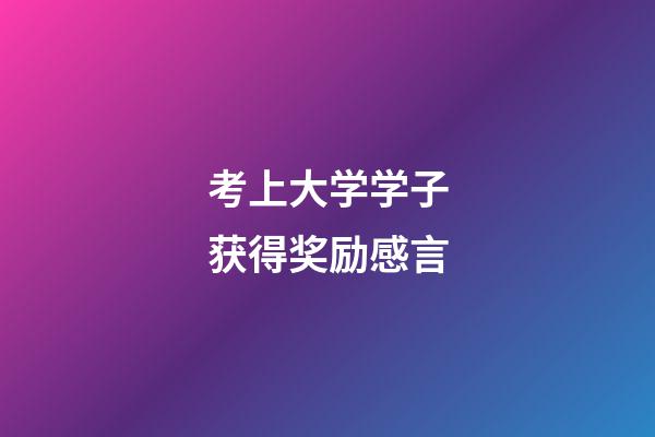 考上大学学子获得奖励感言