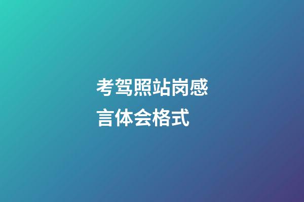 考驾照站岗感言体会格式