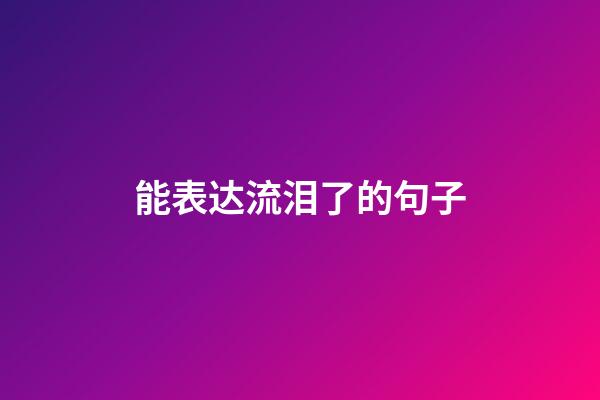 能表达流泪了的句子