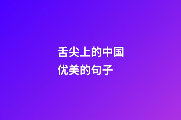 舌尖上的中国优美的句子