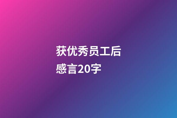 获优秀员工后感言20字