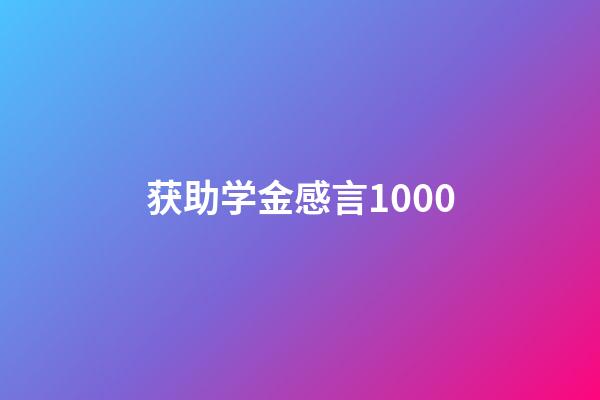 获助学金感言1000