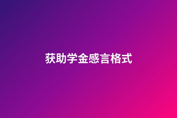 获助学金感言格式