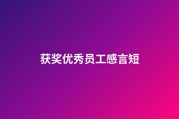 获奖优秀员工感言短