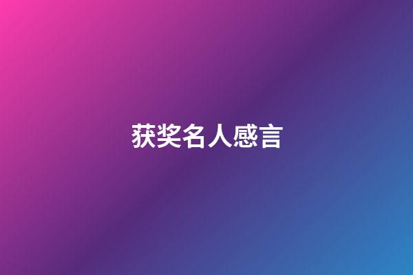 获奖名人感言