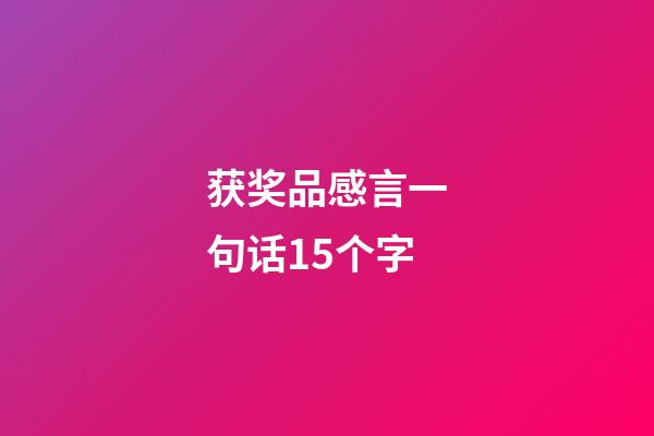 获奖品感言一句话15个字