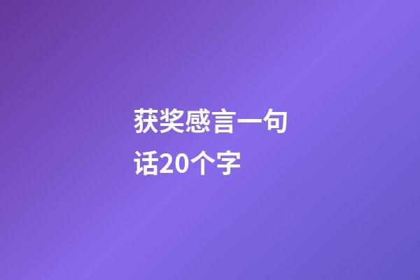 获奖感言一句话20个字