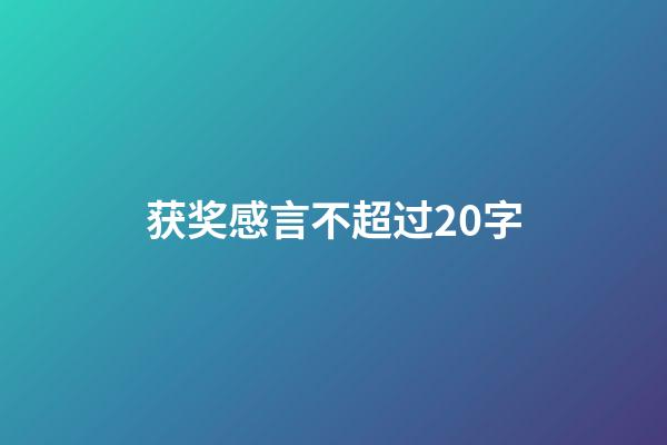 获奖感言不超过20字