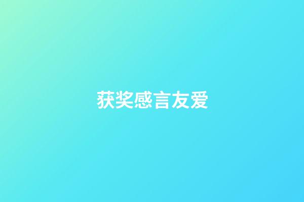 获奖感言友爱