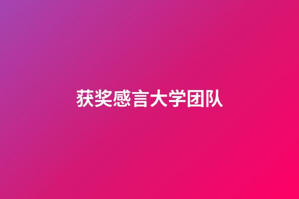 获奖感言大学团队