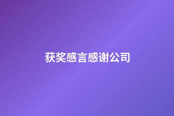 获奖感言感谢公司