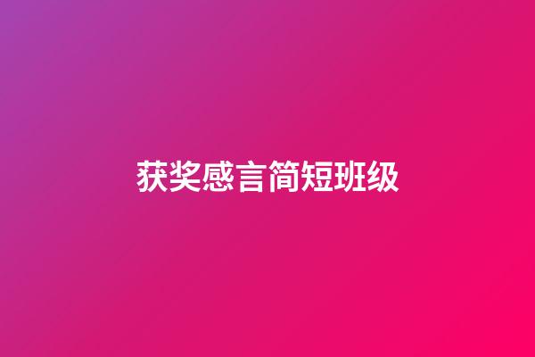 获奖感言简短班级