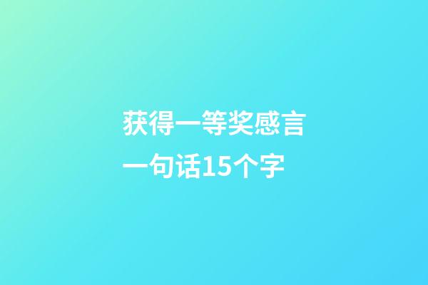 获得一等奖感言一句话15个字