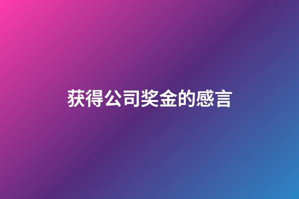 获得公司奖金的感言