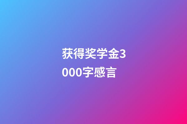 获得奖学金3000字感言