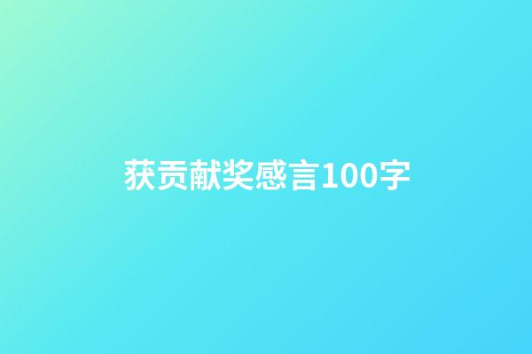 获贡献奖感言100字