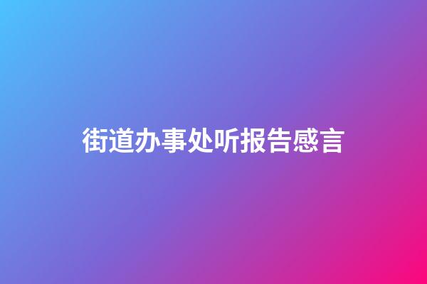 街道办事处听报告感言