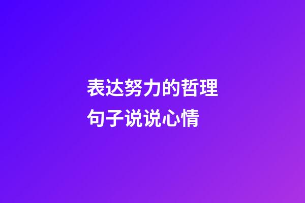 表达努力的哲理句子说说心情