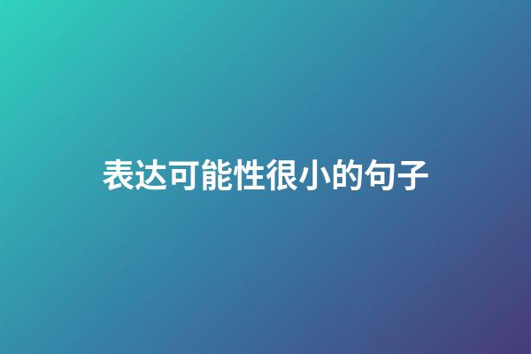 表达可能性很小的句子