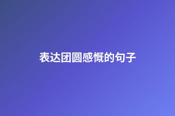 表达团圆感慨的句子