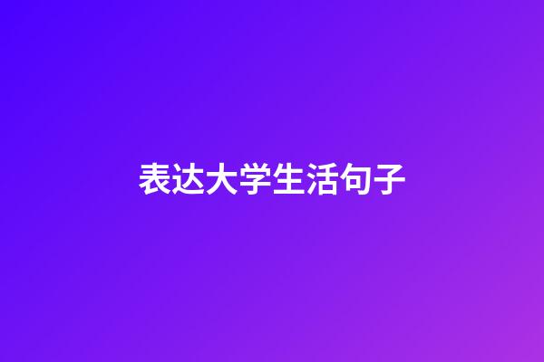 表达大学生活句子