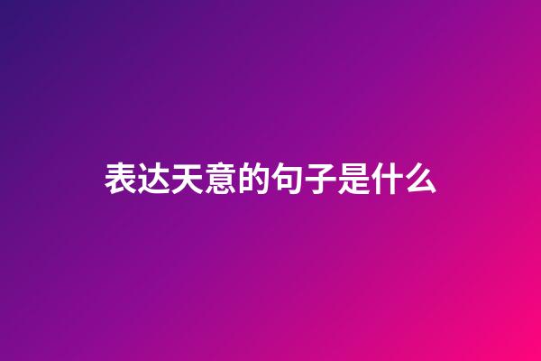 表达天意的句子是什么