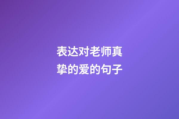 表达对老师真挚的爱的句子