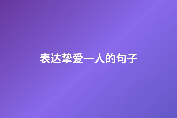 表达挚爱一人的句子