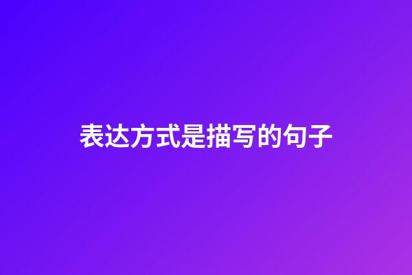 表达方式是描写的句子