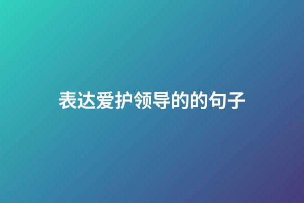 表达爱护领导的的句子