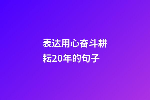 表达用心奋斗耕耘20年的句子