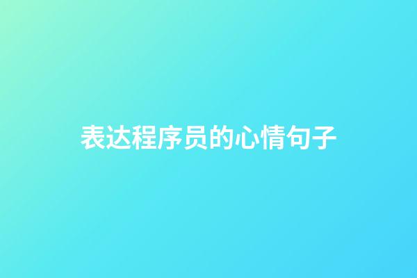 表达程序员的心情句子