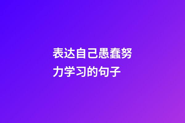 表达自己愚蠢努力学习的句子