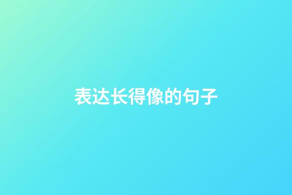 表达长得像的句子