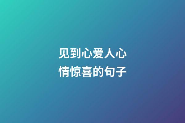 见到心爱人心情惊喜的句子