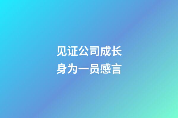 见证公司成长身为一员感言