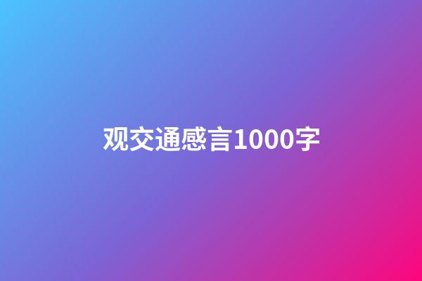 观交通感言1000字