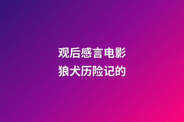 观后感言电影狼犬历险记的