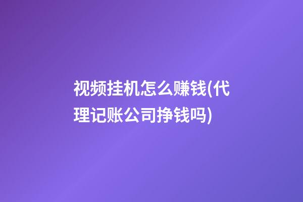 视频挂机怎么赚钱(代理记账公司挣钱吗)