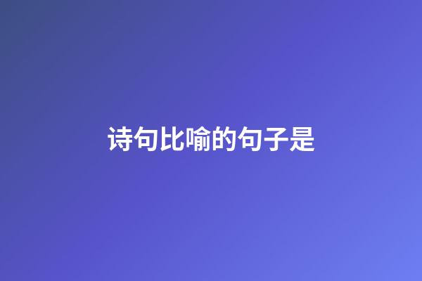 诗句比喻的句子是