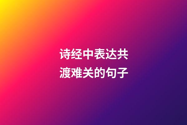 诗经中表达共渡难关的句子