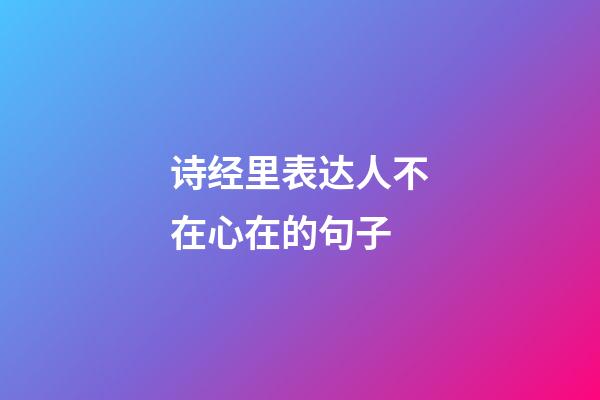 诗经里表达人不在心在的句子