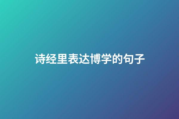 诗经里表达博学的句子