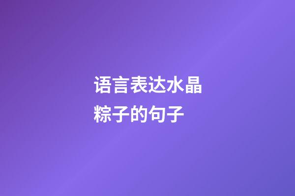 语言表达水晶粽子的句子