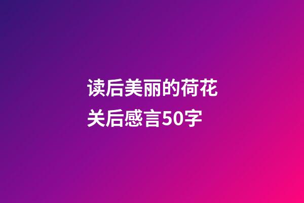 读后美丽的荷花关后感言50字