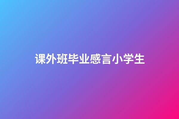 课外班毕业感言小学生