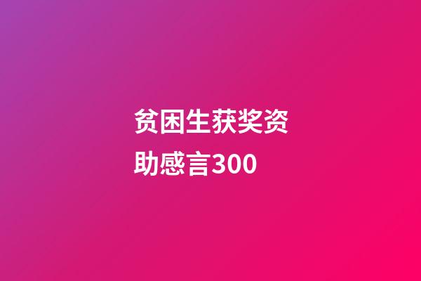 贫困生获奖资助感言300