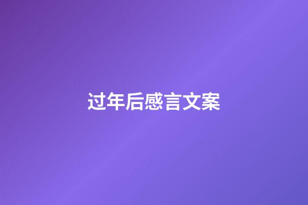 过年后感言文案