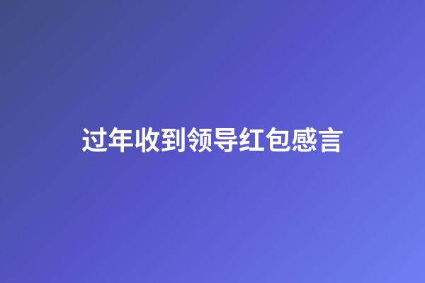 过年收到领导红包感言