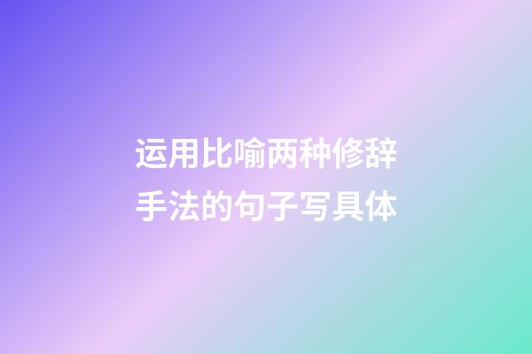 运用比喻两种修辞手法的句子写具体